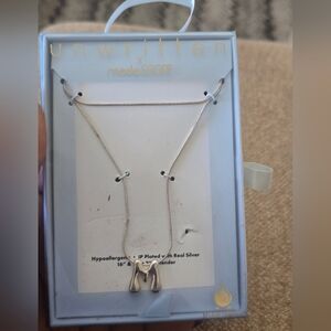 Unwritten Silver 'M' Pendant Name  Necklace Women New